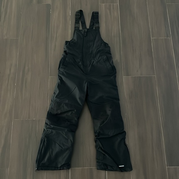 Lands’ End Little Kids Iron Knee Insulated Winter Snow Bibs in Black - Picture 1 of 5